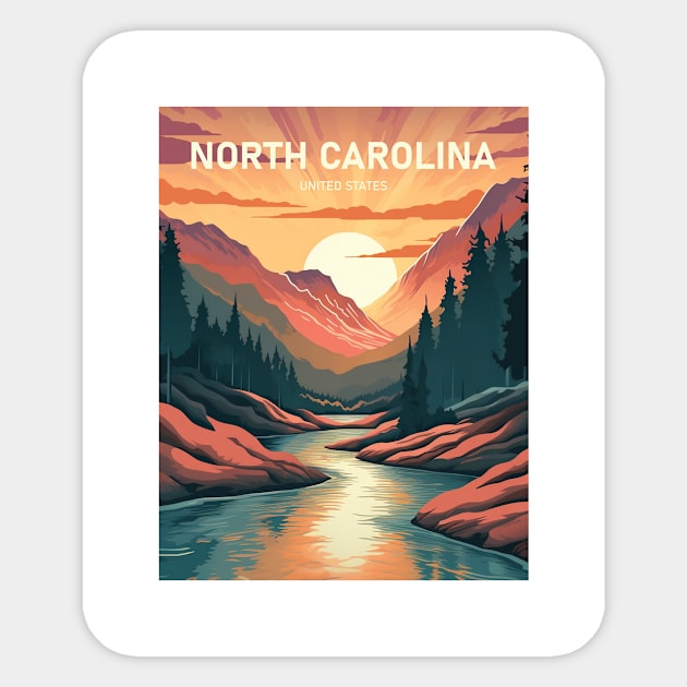 NORTH CAROLINA Sticker by MarkedArtPrints